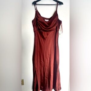 Petite Maxi Revelry Skye Satin Dress Plus Size Terracotta Rust Bridesmaids